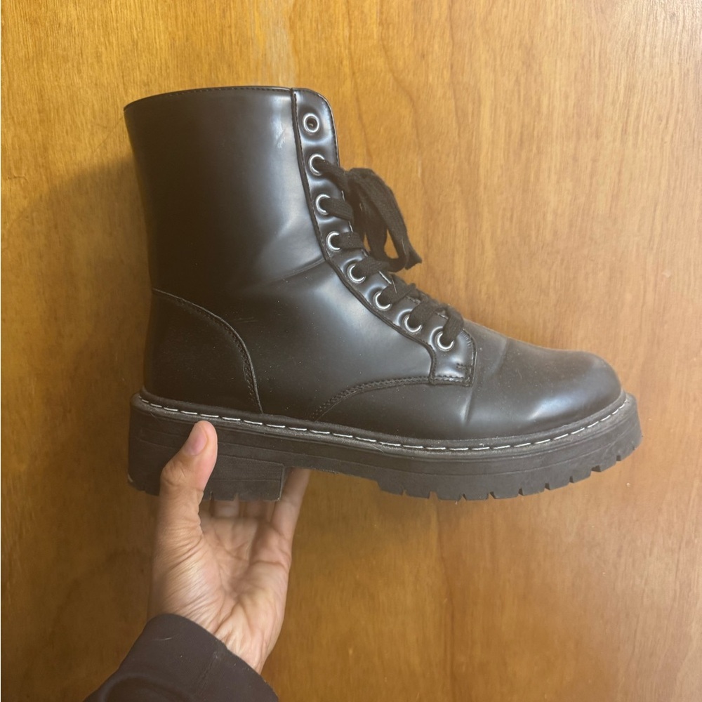 Black Combat Boots (sugar women kaedy)